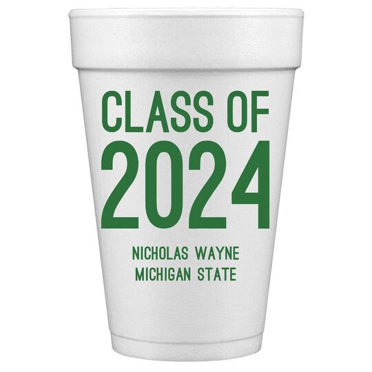 Proud Class of Graduation Styrofoam Cups